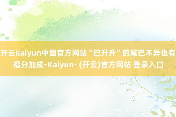 开云kaiyun中国官方网站“巳升升”的尾巴不异也有福分加成-Kaiyun· (开云)官方网站 登录入口