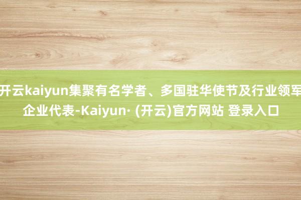 开云kaiyun集聚有名学者、多国驻华使节及行业领军企业代表-Kaiyun· (开云)官方网站 登录入口