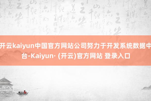 开云kaiyun中国官方网站公司努力于开发系统数据中台-Kaiyun· (开云)官方网站 登录入口