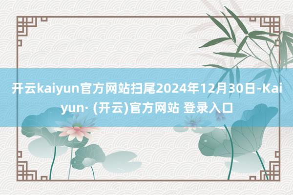开云kaiyun官方网站扫尾2024年12月30日-Kaiyun· (开云)官方网站 登录入口