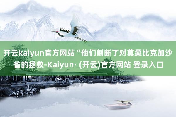 开云kaiyun官方网站　　“他们割断了对莫桑比克加沙省的拯救-Kaiyun· (开云)官方网站 登录入口