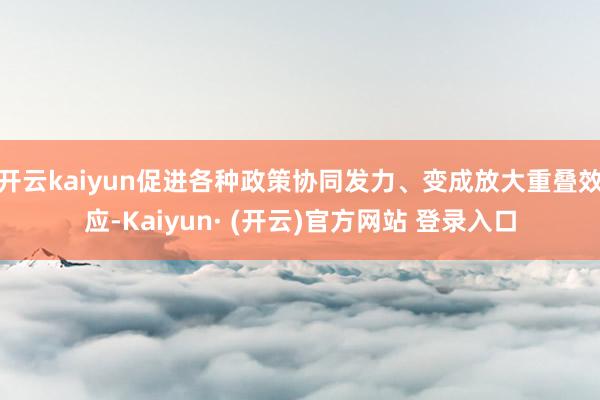 开云kaiyun促进各种政策协同发力、变成放大重叠效应-Kaiyun· (开云)官方网站 登录入口