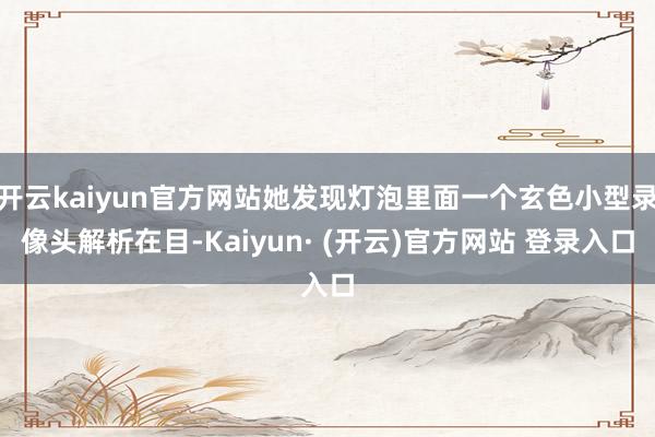 开云kaiyun官方网站她发现灯泡里面一个玄色小型录像头解析在目-Kaiyun· (开云)官方网站 登录入口
