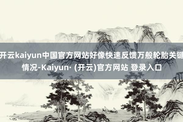 开云kaiyun中国官方网站好像快速反馈万般轮胎关键情况-Kaiyun· (开云)官方网站 登录入口